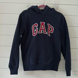 Gap Size XS  (Unisex) Arch logo  hoodie Blue (Navy) w/ Red logo white tr…